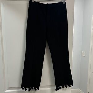 Zara Black Trousers with Pom Pom Detail
